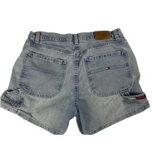Y2K Tommy Hilfiger Denim Shorts Raw Hem Flag Tab Size 6
